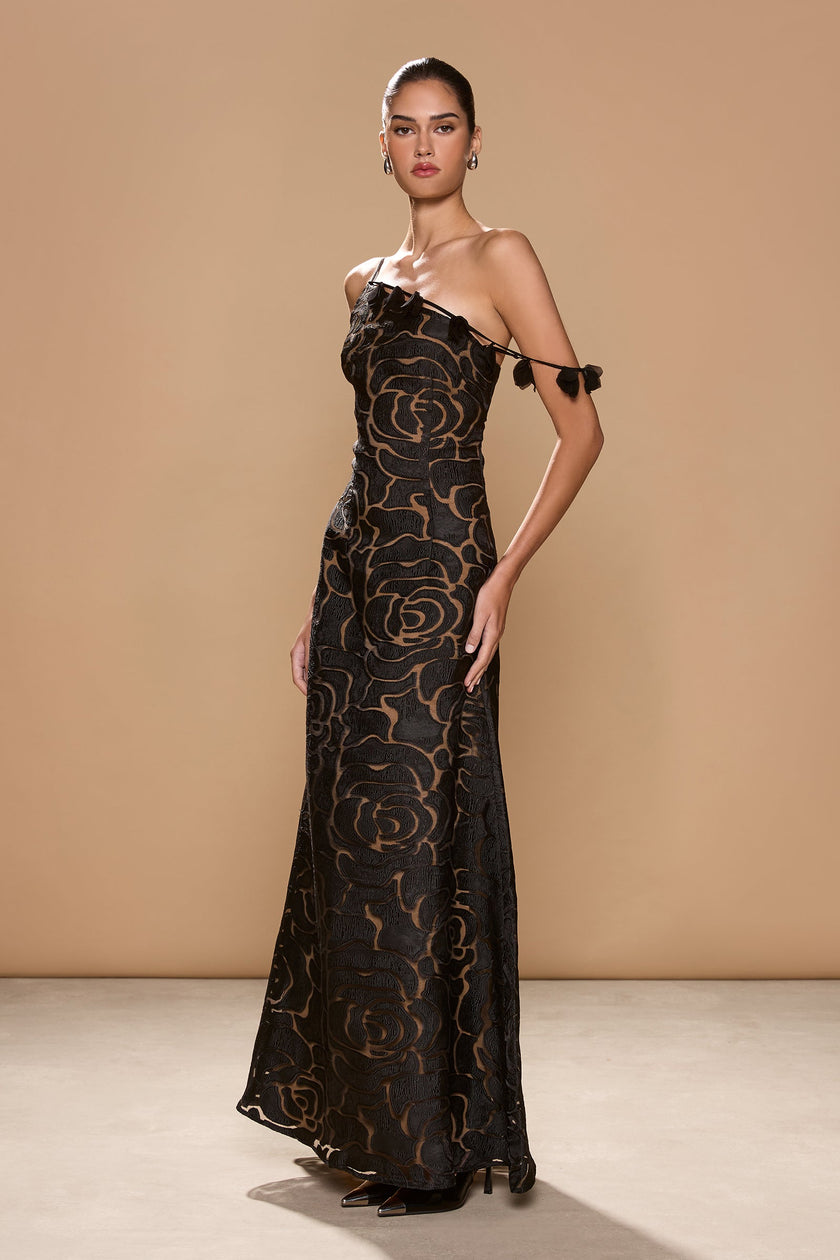 Paloma – Vestido Maxi em Renda Floral