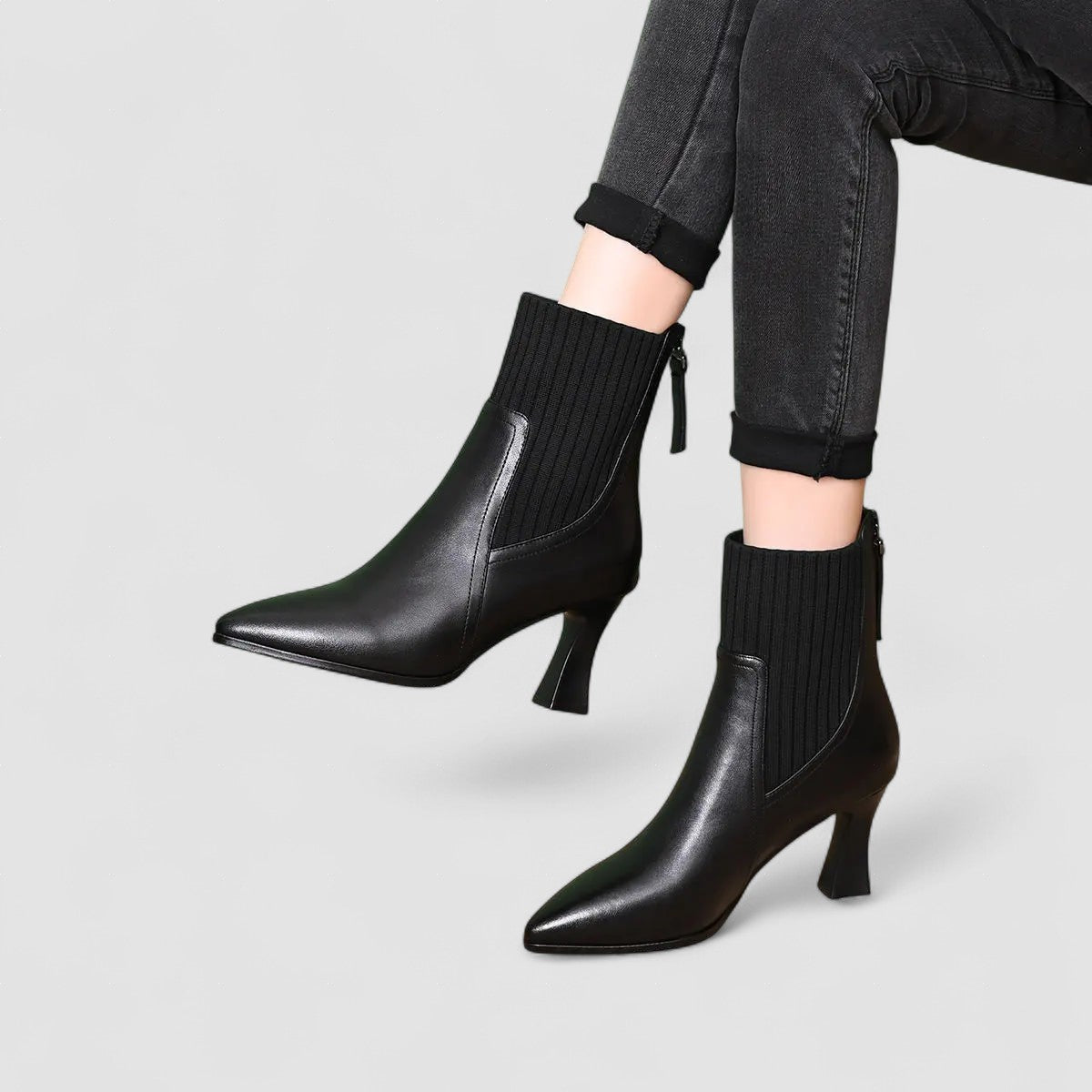 Botas com plataforma em Couro feminino