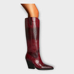 Botas com Design Croco e Salto Elegante feminino