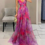 Julieta | Vestido Maxi Floral com Decote Cruzado