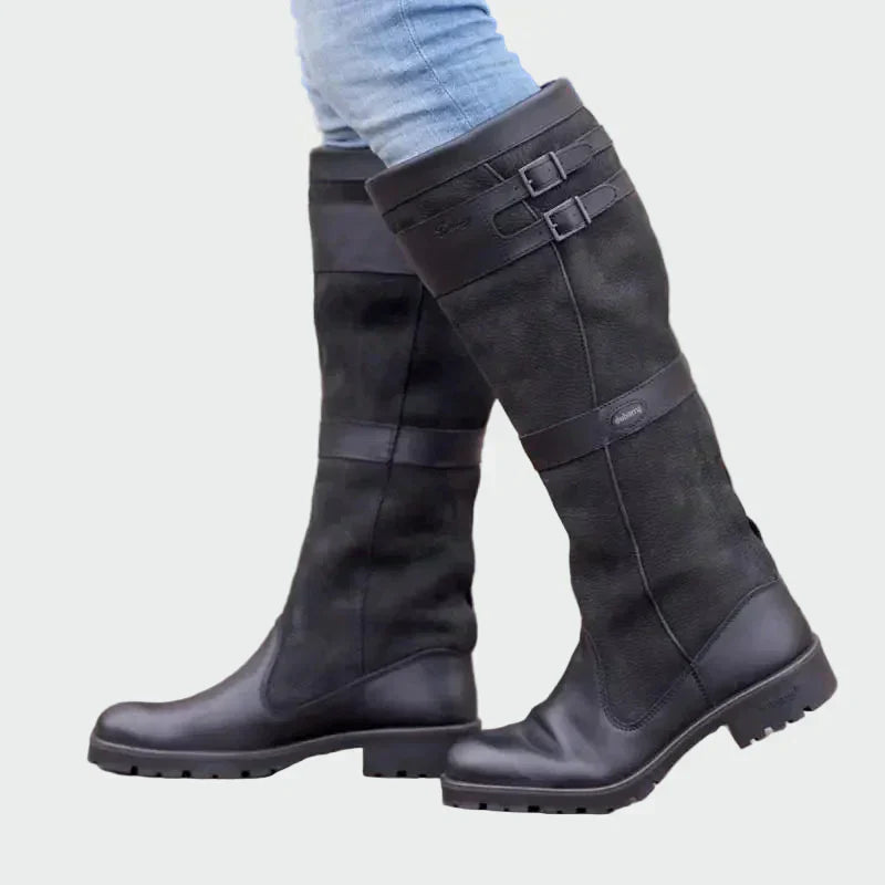 Botas de couro retro feminino
