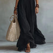Lívia | Vestido maxi com painéis de renda
