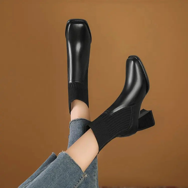Botas com plataforma elegantes feminino