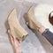 Botas com plataforma em camurça feminino