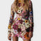 Vestido com estampado flores feminino
