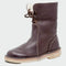 Botins de couro impermeáveis com forro de lã feminino
