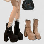 Botas de estilo urbano com personalidade e confiança feminino