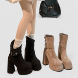 Botas de estilo urbano com personalidade e confiança feminino