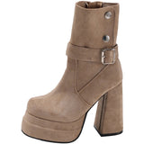Botas de estilo urbano com personalidade e confiança feminino