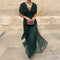 Vestido elegante com decote em V feminino