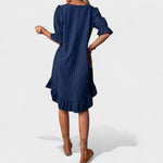 Vestido casual com folhos feminino