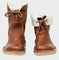 Botins de couro impermeáveis com forro de lã feminino