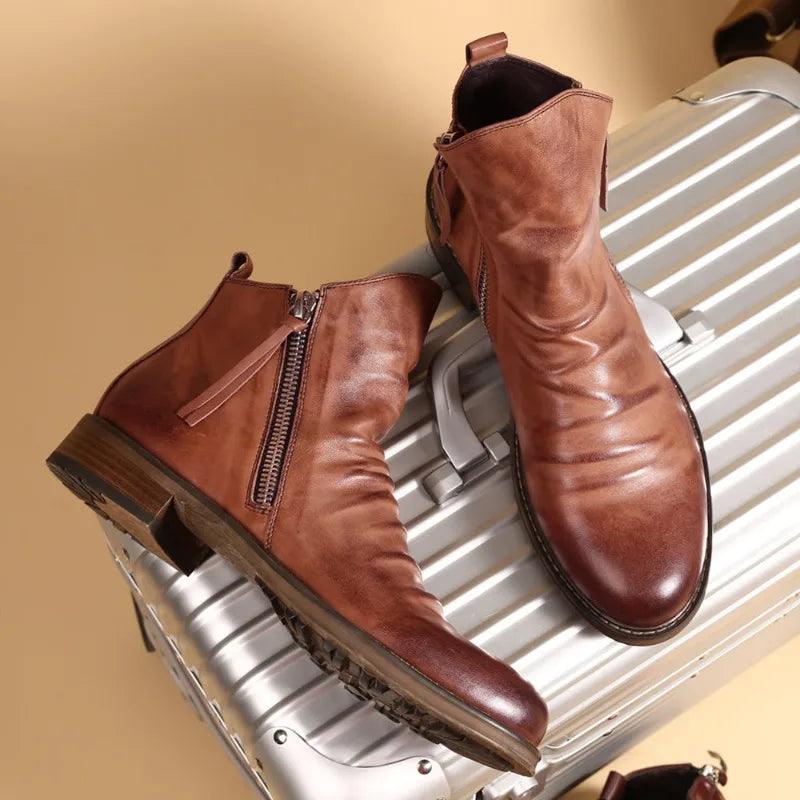 Botas Chelsea em Couro masculino