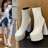 Botas com plataforma super alta com charme e confiança feminino