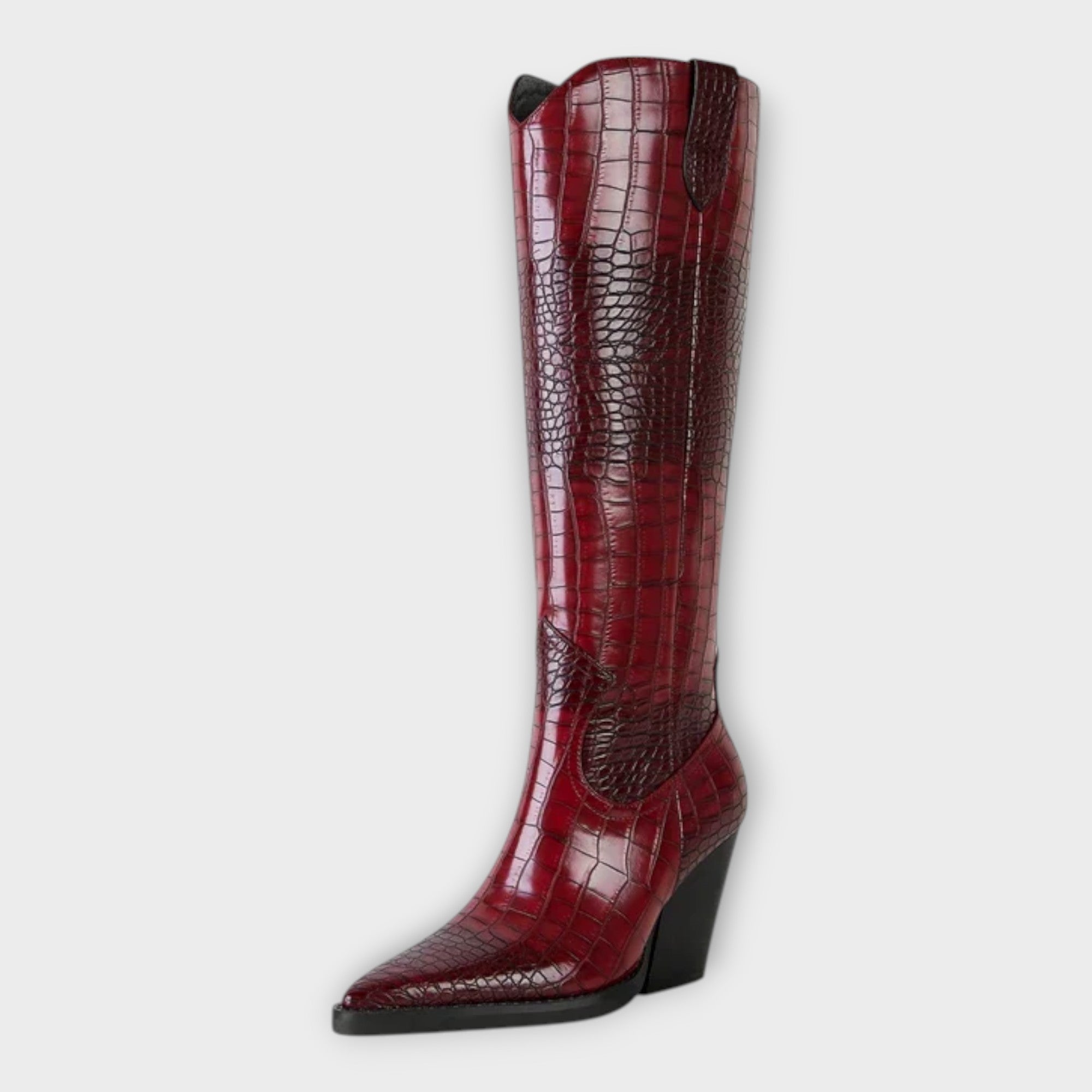 Botas com Design Croco e Salto Elegante feminino