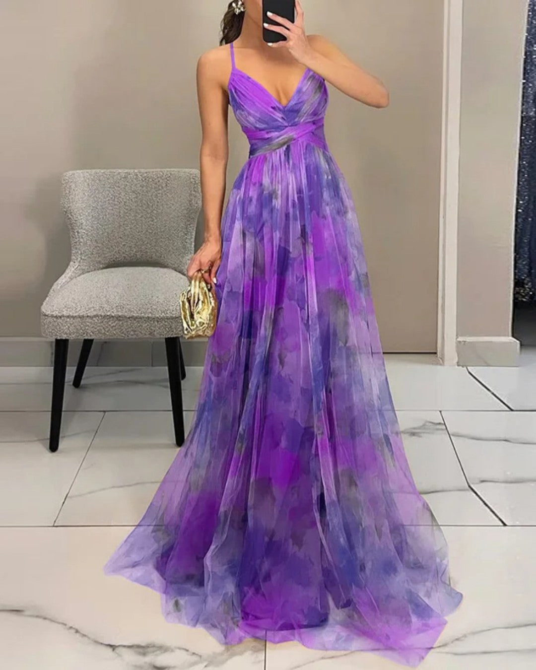 Julieta | Vestido Maxi Floral com Decote Cruzado