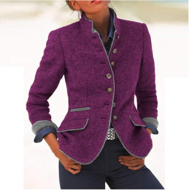 Cardigan Elegante Gola Alta feminino