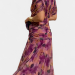 Vestido elegante com decote em V feminino