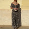 Vestido elegante com decote em V feminino