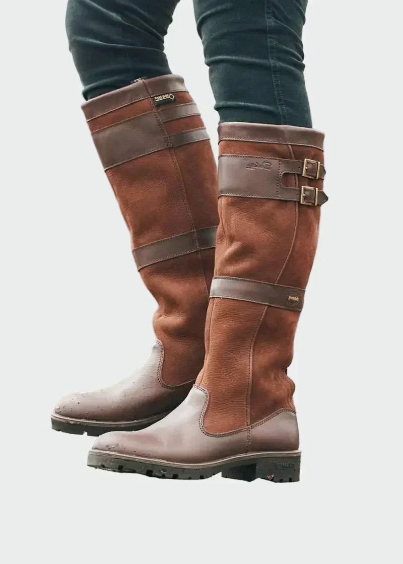 Botas de couro retro feminino
