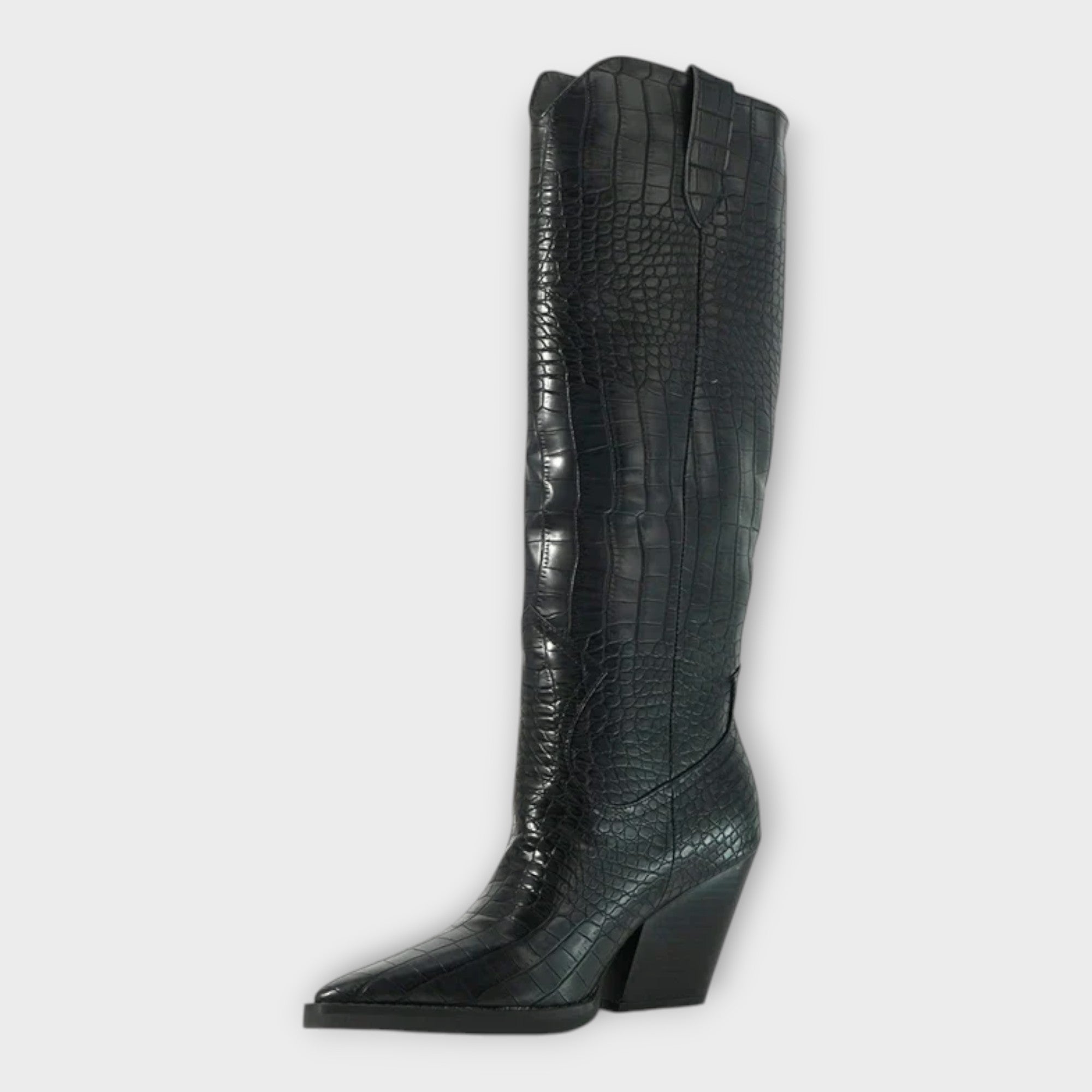 Botas com Design Croco e Salto Elegante feminino