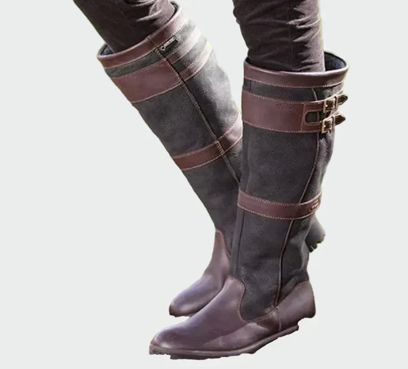Botas de couro retro feminino