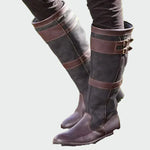Botas de couro retro feminino