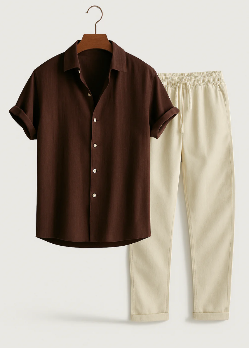 Conjunto de Camisa e Calças - Verão masculino