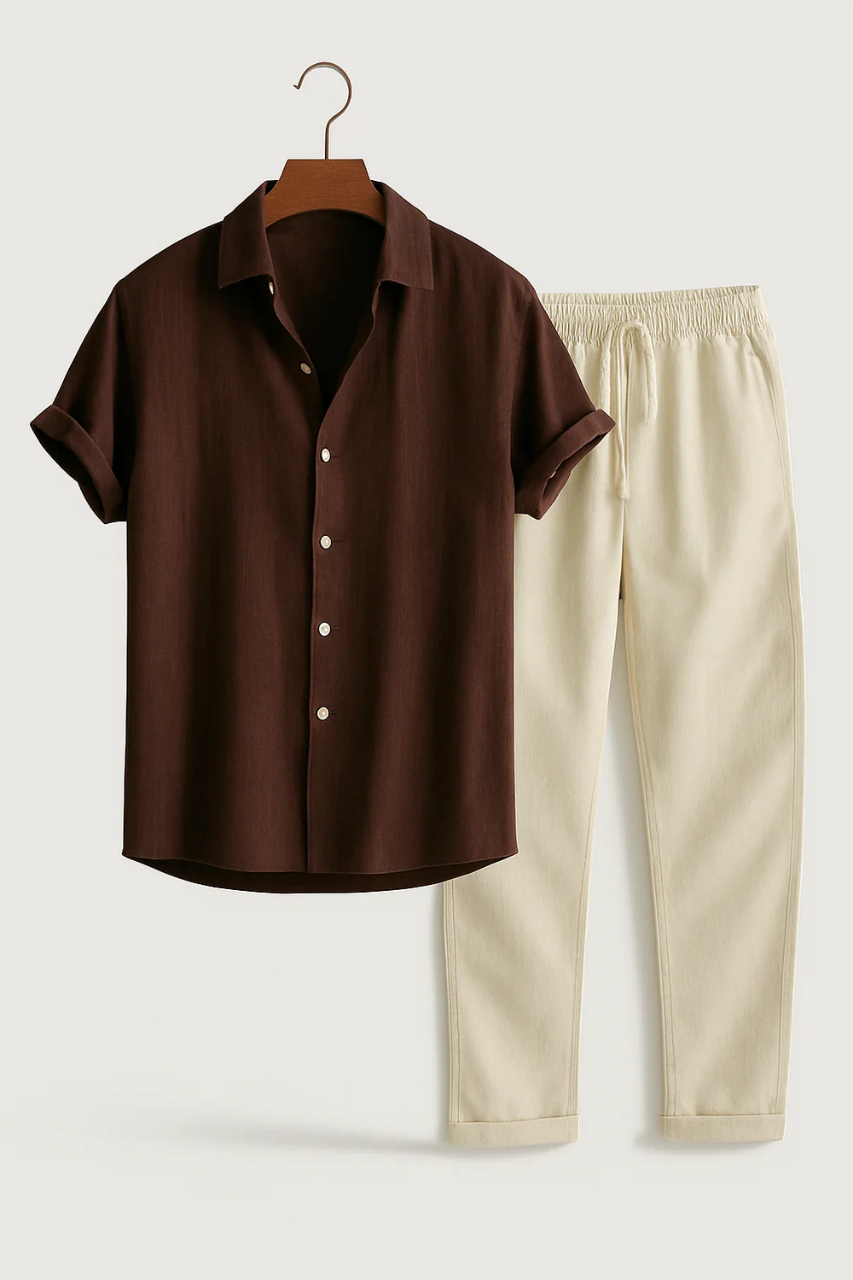 Conjunto de Camisa e Calças - Verão masculino
