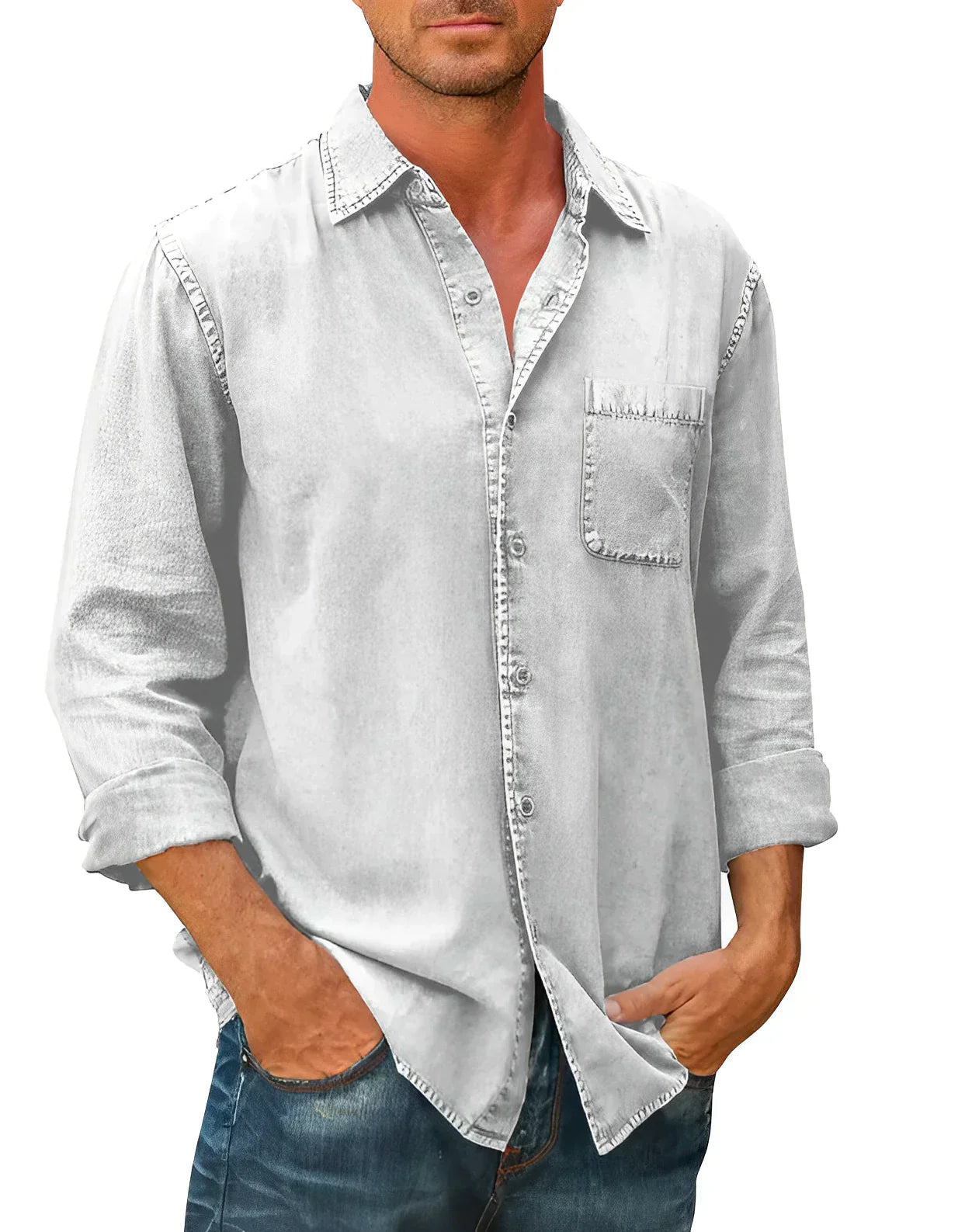 Camisa - Mistura Respirável Relaxada masculino