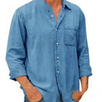 Camisa - Mistura de Denim Longa masculino