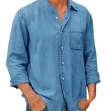 Camisa - Mistura de Denim Longa masculino