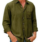Camisa - Mistura de Denim Longa masculino