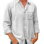 Camisa - Mistura de Denim Longa masculino