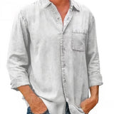 Camisa - Mistura de Denim Longa masculino