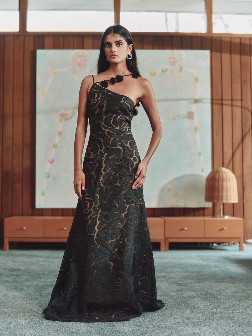 Paloma – Vestido Maxi em Renda Floral