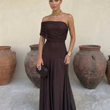 Inês | Vestido Maxi de Ombro Descoberto
