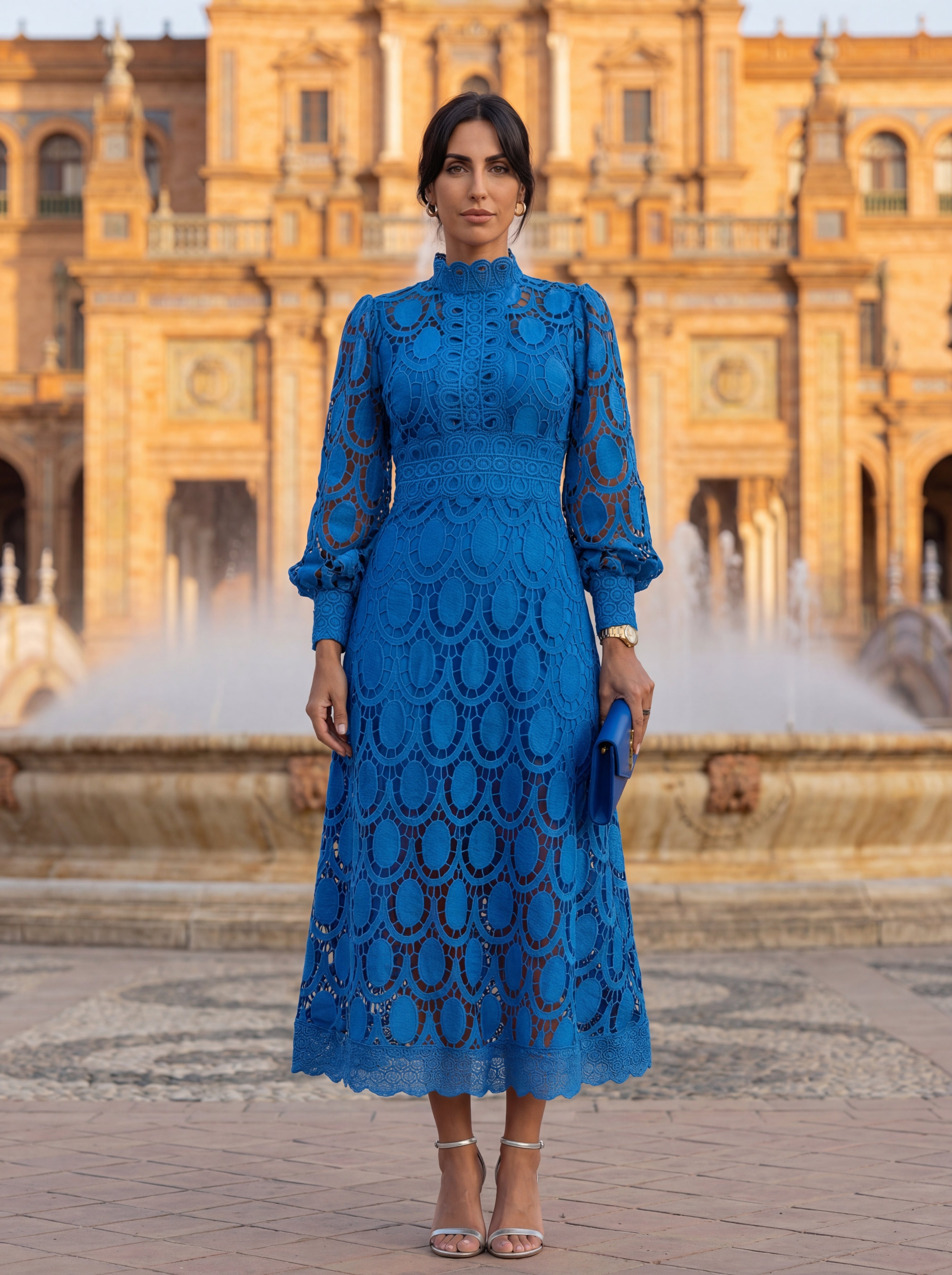 Constança | Vestido Midi Rendado para Cerimónia