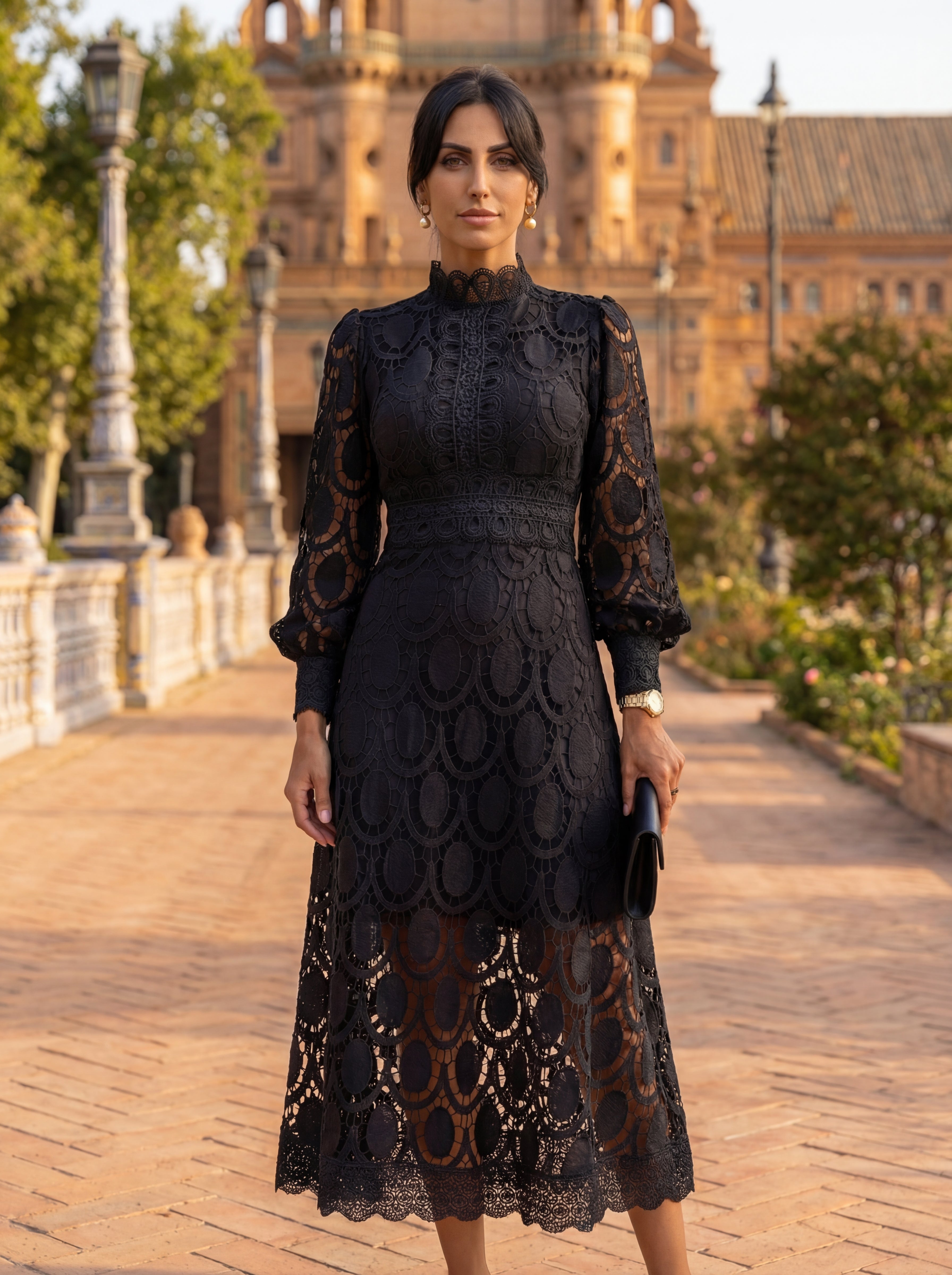 Constança | Vestido Midi Rendado para Cerimónia