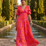Valentina | Vestido Maxi Floral de Caimento Elegante