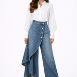 Saia-Calça Leonor Denim Assimétrica