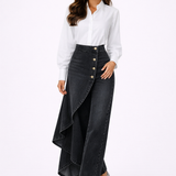Saia-Calça Leonor Denim Assimétrica