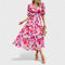 Vestido Midi Floral Elegante feminino