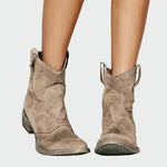 Botas de cowboy retro de tornozelo feminino