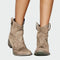 Botas de cowboy retro de tornozelo feminino