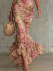 Aurelina | Vestido maxi floral com mangas bufantes