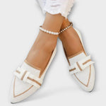 Sapatos femininos planos com design de nó feminino