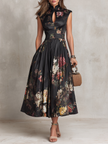 Filipa | Vestido midi floral plissado