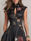 Filipa | Vestido midi floral plissado
