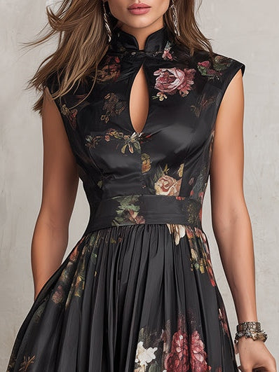 Filipa | Vestido midi floral plissado